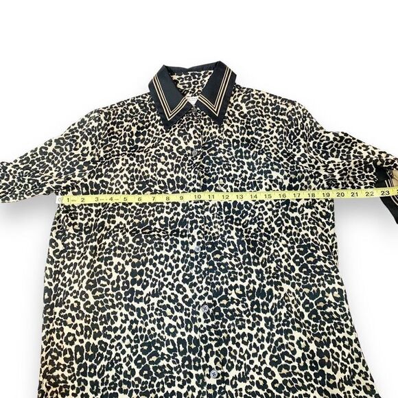 Equipment Women's Leopard Animal Print Bradner Shirt in Natural Multi Size - XS - Picture 8 of 13